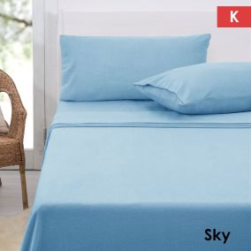 Polar Fleece NON Standard Sheet Set King 36cm Wall with King Pillowcases