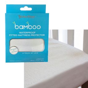 Waterproof Fitted Mattress Protector Large Cot Size 135x77x19cm