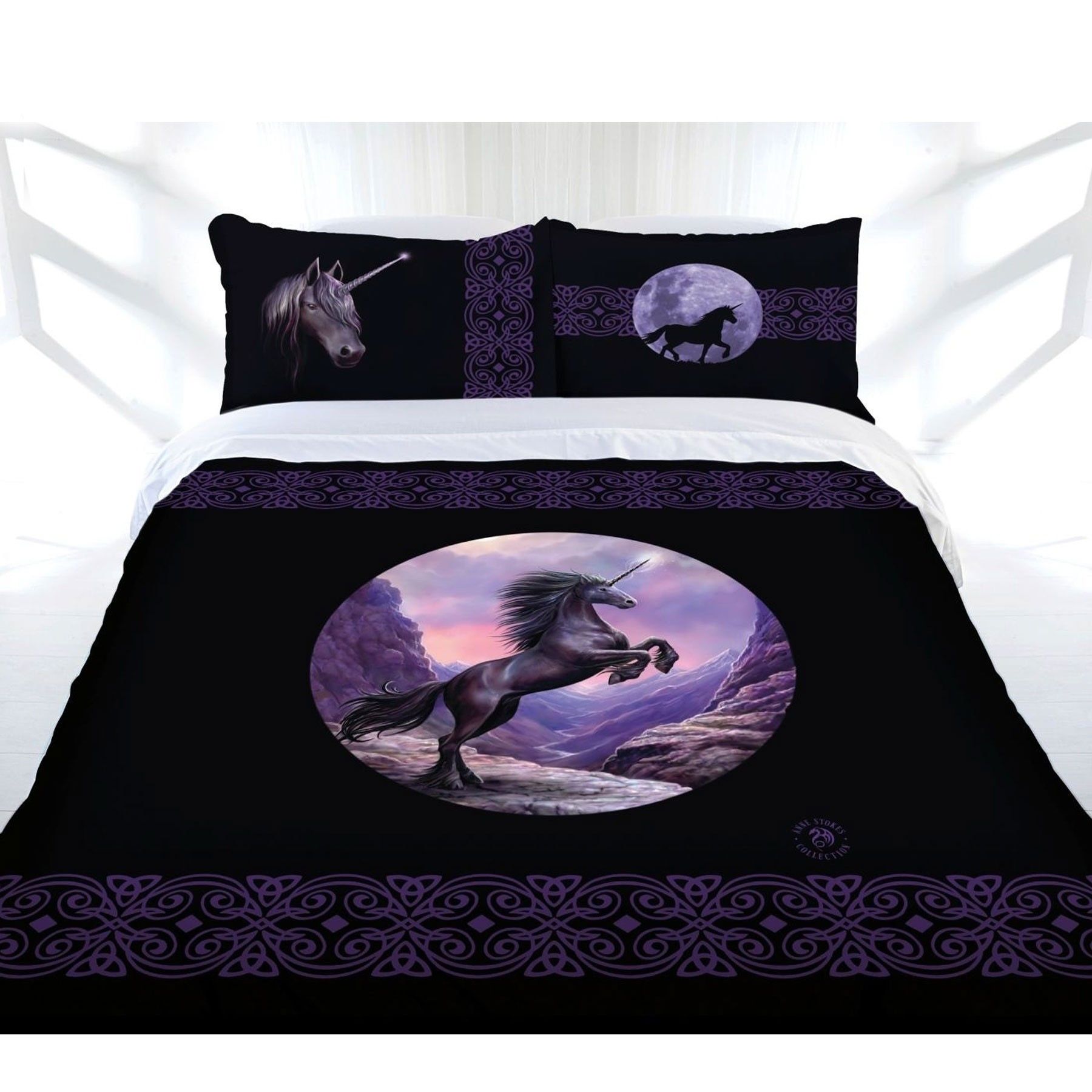Black unicorn bed set shop
