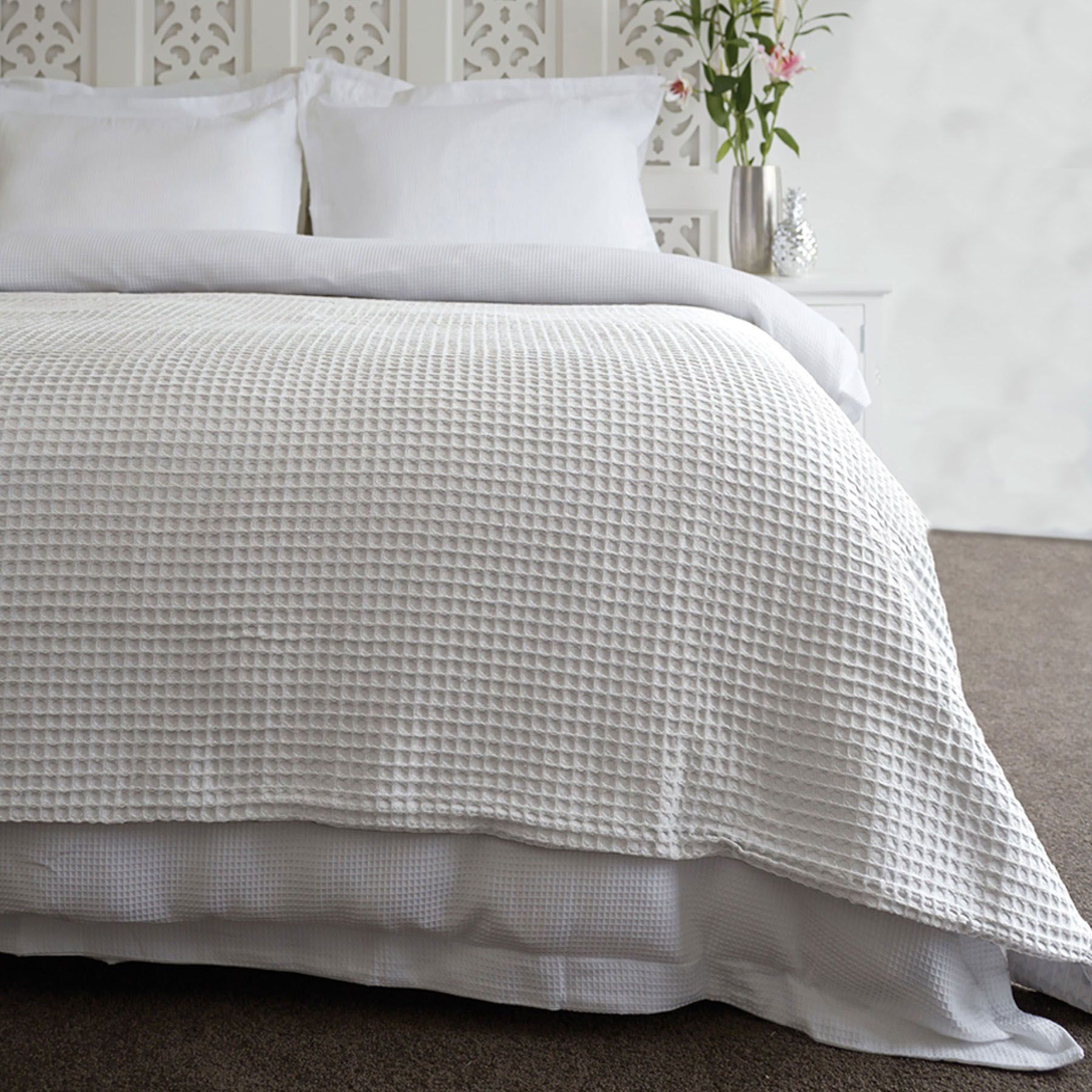 Ardent Premium Super Soft Cotton Waffle Blanket White by Jenny Mclean Manchester House