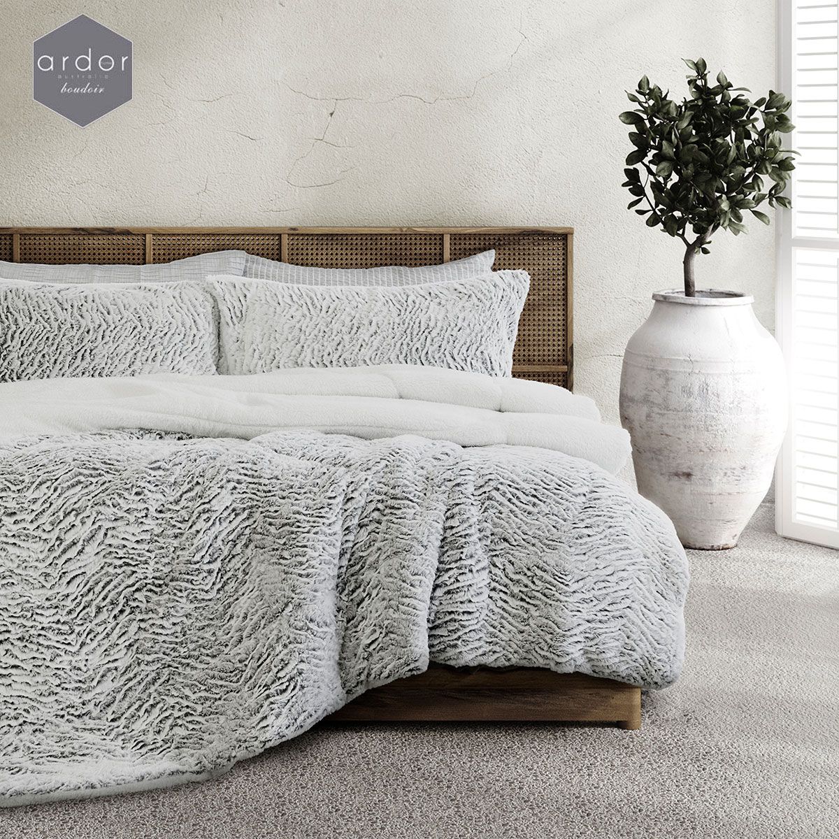 Ugg faux fur comforter shop set