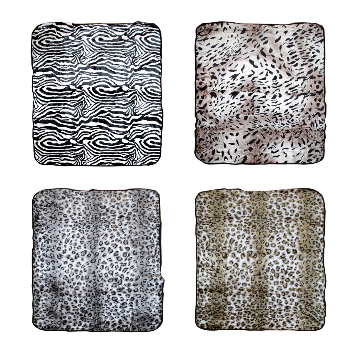 450gsm Soft Animal Skin Pattern Faux Mink Blanket Queen 200x240 cm