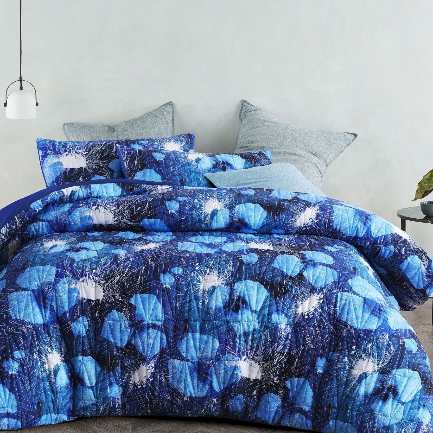 Mitzy Quilted Quilt Cover Set By Big Sleep, Electric Blue Duvet Cover Set