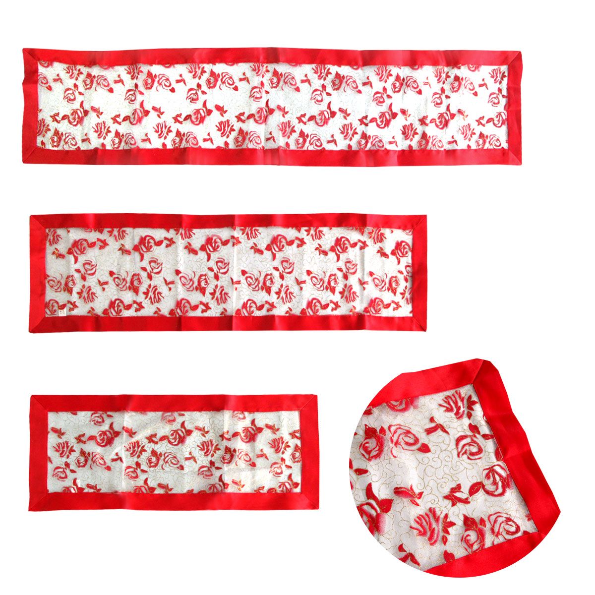 All That Glitters 100% Cotton Red Table Runner 33 x 150 cm by Ladelle 