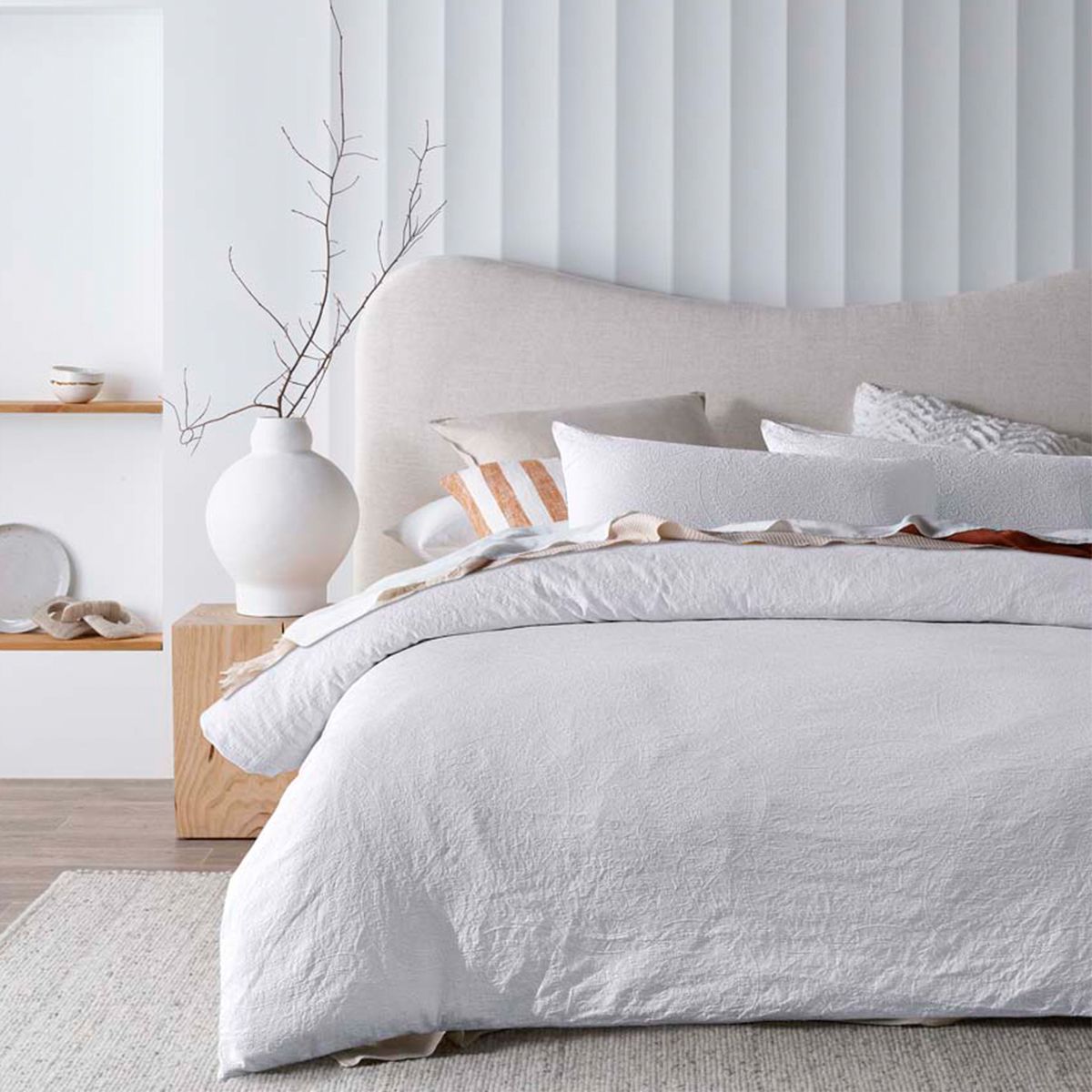 Elma White Jacquard Quilt Cover Set by Accessorize
