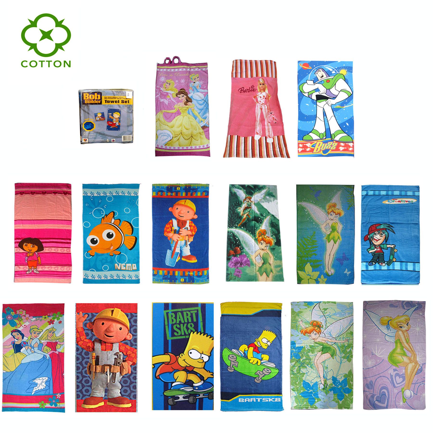 Kids character sale beach towels