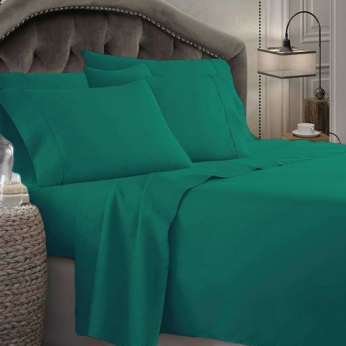 1800 Series Microfibre Sheet Set Teal Queen by Shangri La