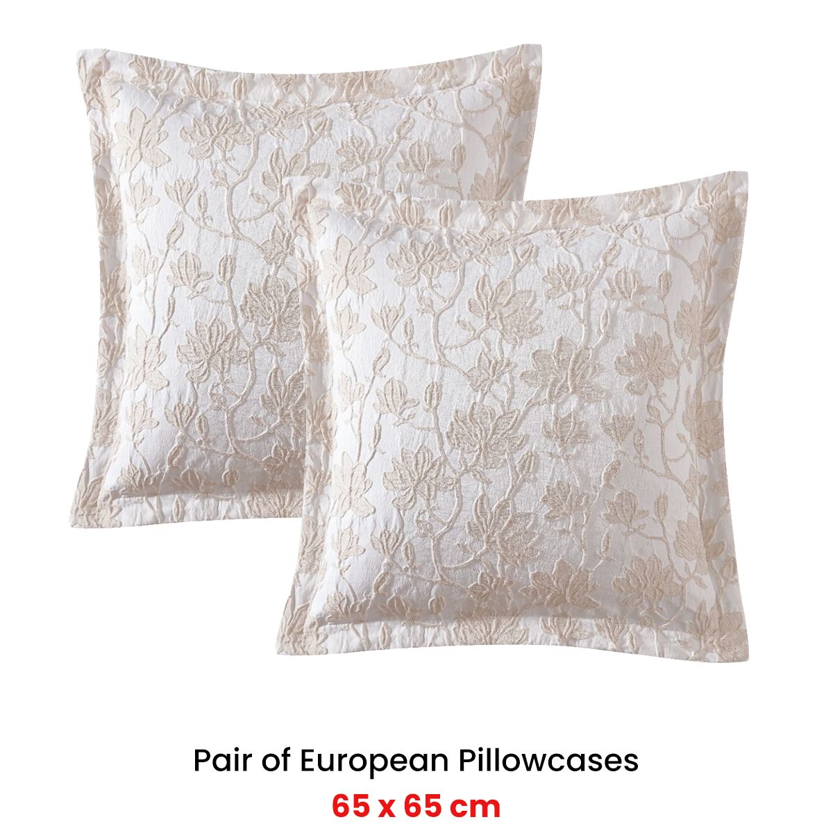 Pair of Bloom Stone European Pillowcases by Private Collection