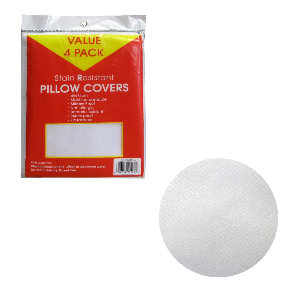 Pack of 4 Stain Resistant Pillow Protectors 46 x 74 cm