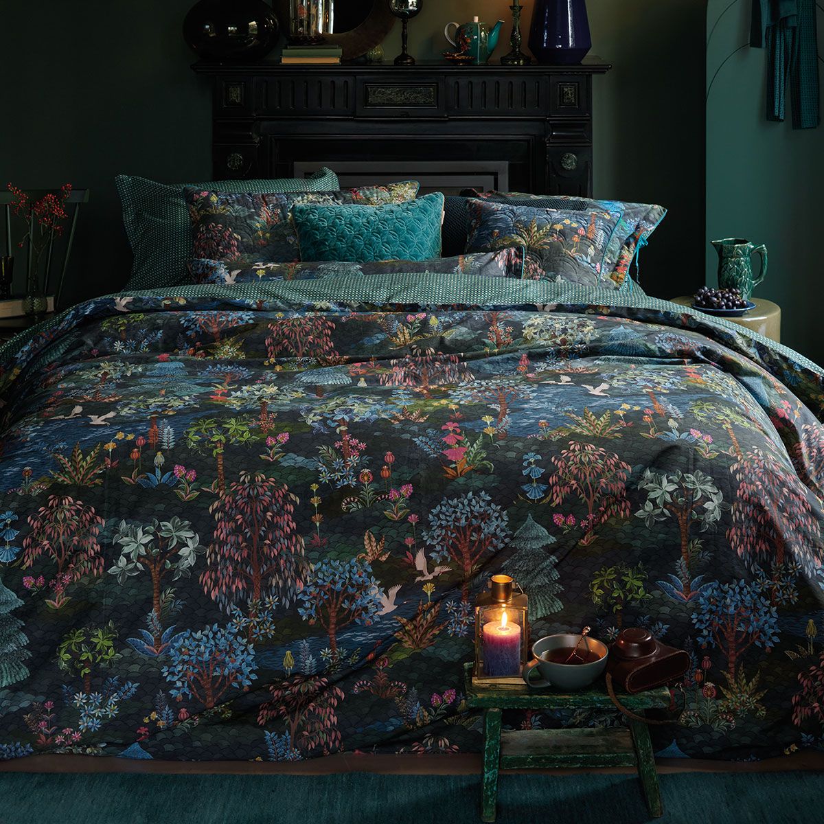 Pip Garden Dark Blue Cotton Quilt Cover Set by PIP Studio