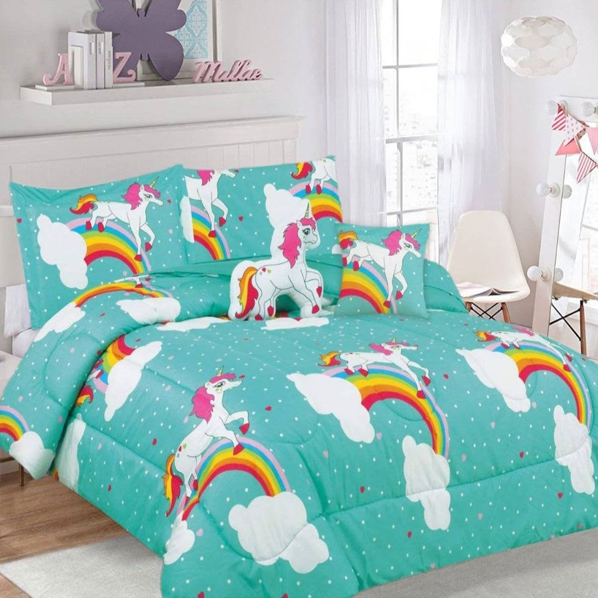 Unicorn bed comforter sales set