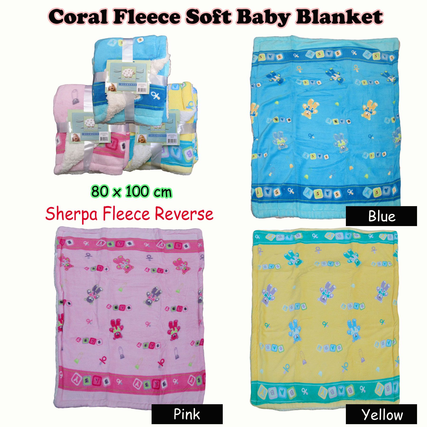 Fleece baby hotsell blanket size