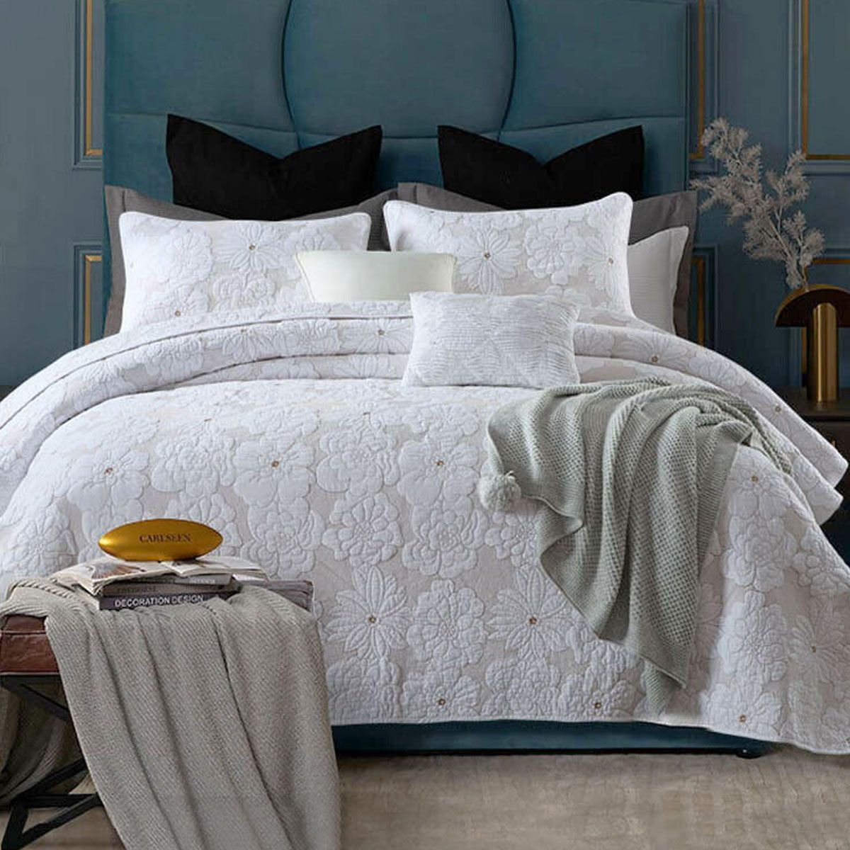 Cotton coverlet discount king size