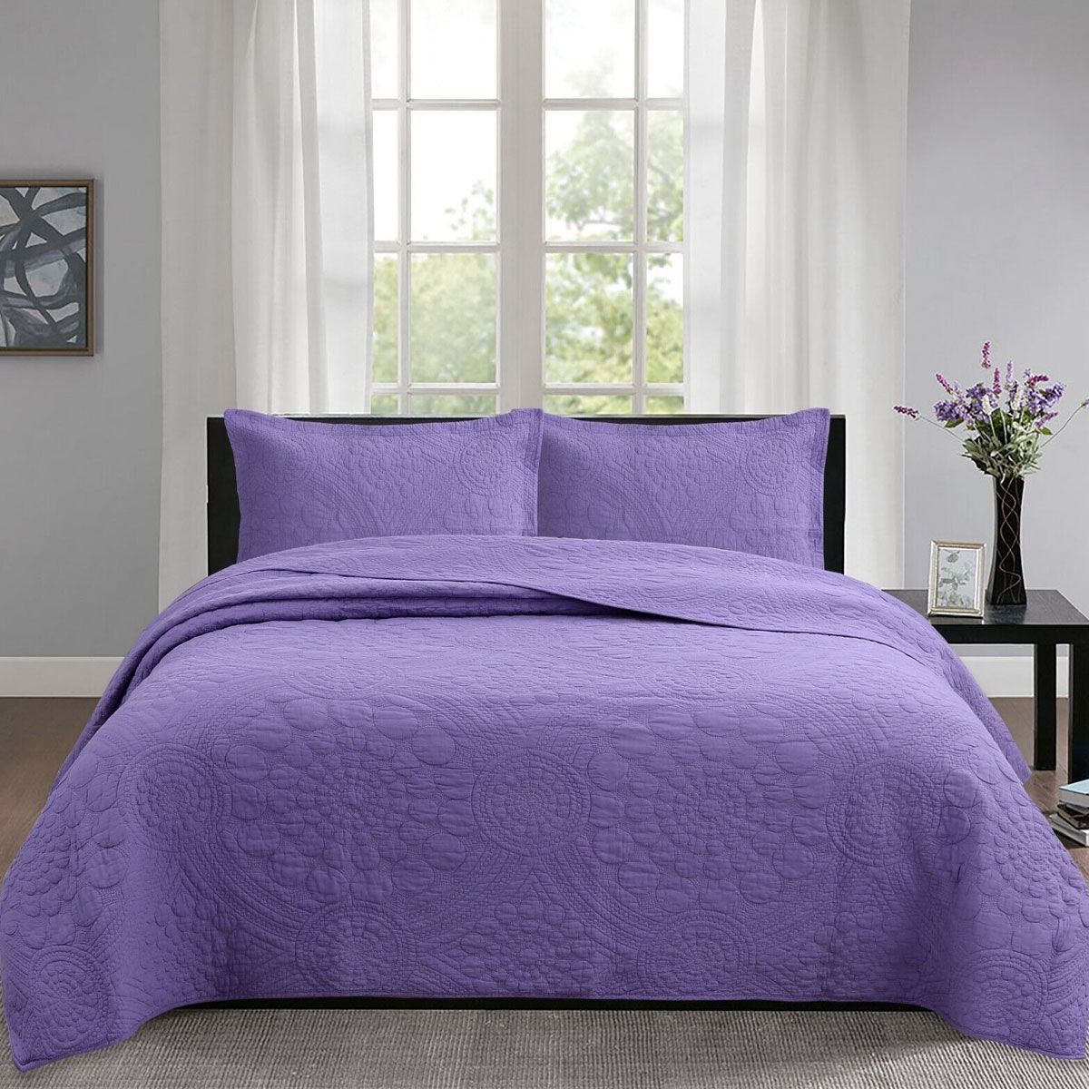 Purple bedspread queen deals