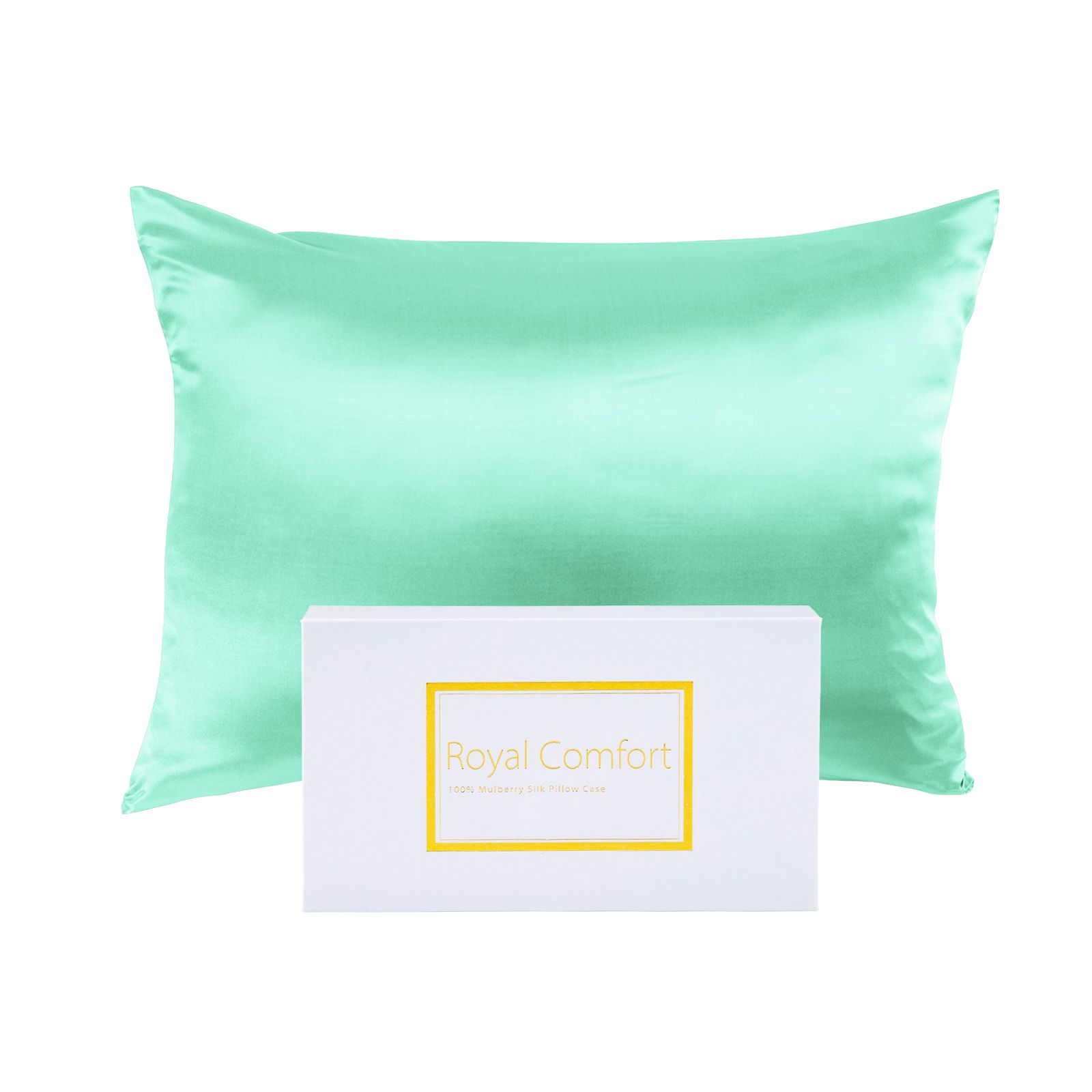 Royal Comfort Mulberry Soft Silk Hypoallergenic Pillowcase Twin Pack 51 x 76cm Mint