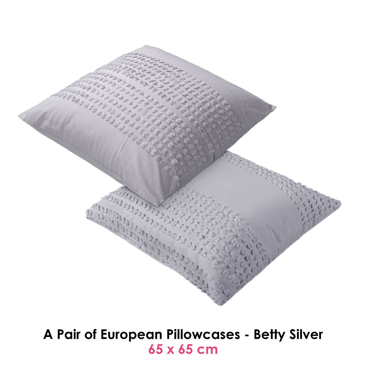 Silver 2025 european pillowcases