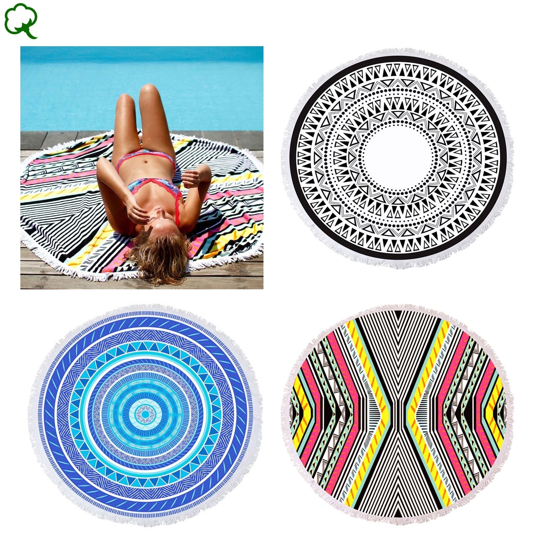 Round beach 2025 towel cotton on