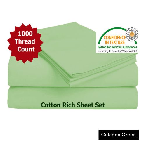 1000TC 4 Pce Cotton Rich Sheet Set 40cm Wall by Luxury Living