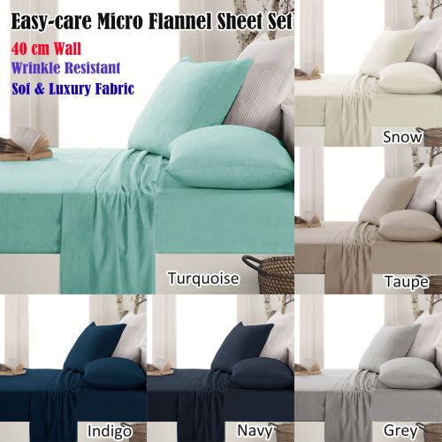 Easy-care Micro Flannelette Sheet Set by Apartmento
