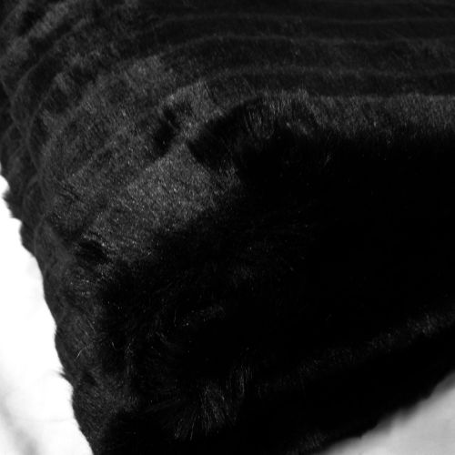 Faux Fur Striped Throw Rug 127 x 152 cm
