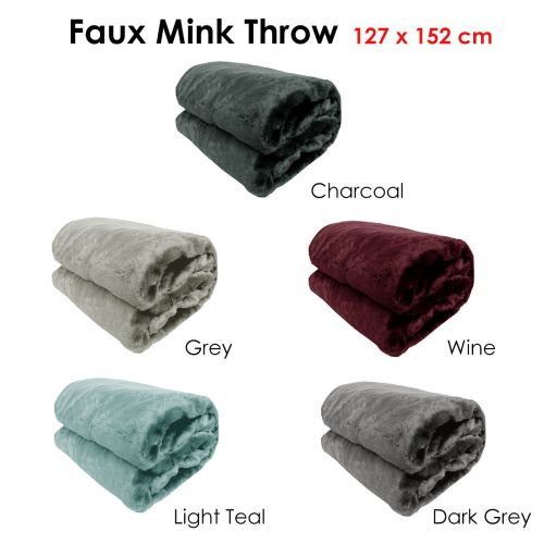 Faux Mink Throw Rug 127 x 152 cm