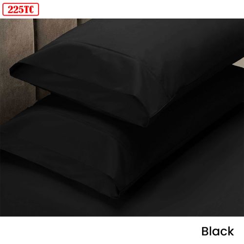 3 Piece 225TC Basics Polyester Cotton Fitted Sheet plus 2 Pillowcases King 36cm Wall by Apartmento