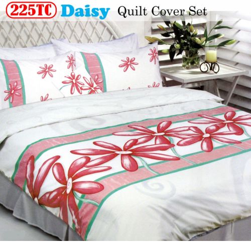 225TC Daisy Pink Quilt Cover Set