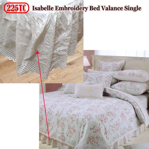 225TC Polyester Cotton Isabelle Ivory Valance Single 37cm Wall