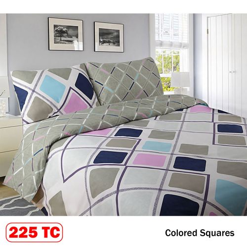 225 TC Colored Squares Quilt Cover Set by Kingdom