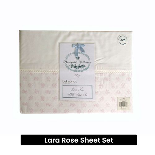 225TC Lara Rose Sheet Set Double by Belmondo