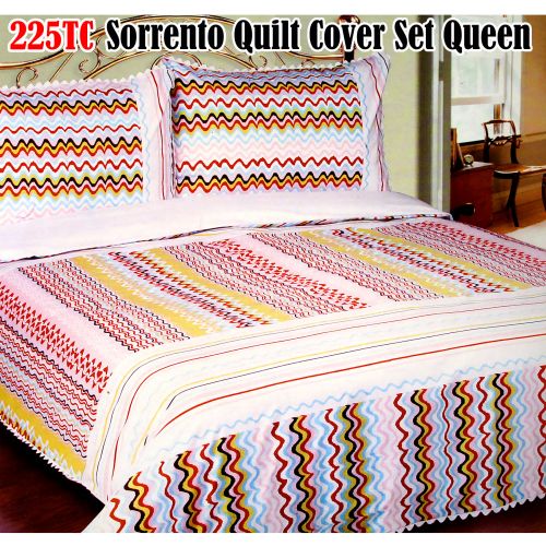 225TC Polyester Cotton Sorrento Quilt Cover Set Queen by Hotel Living