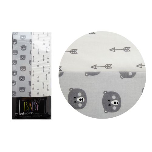 250TC Bears & Arrows 2 Pack Fitted Cot Sheets 70 x 130 x 19 cm