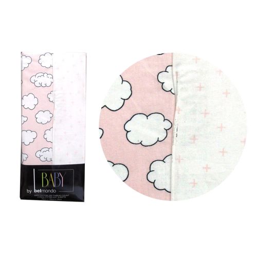 250TC Clouds & Crosses 2 Pack Fitted Cot Sheets 70 x 130 x 19 cm