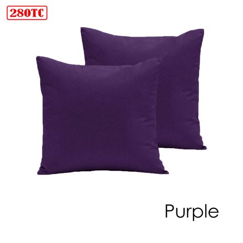 Pair of 280TC Polyester Cotton European Pillowcases 64 x 64 cm