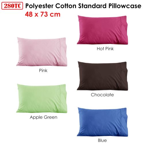 280TC Polyester Cotton Standard Pillowcase 48 x 73 cm