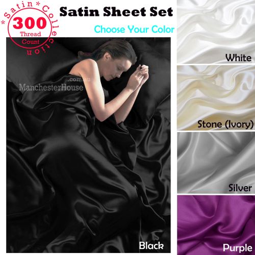 300TC Deluxe Essentials Satin Sheet Set by Big Sleep