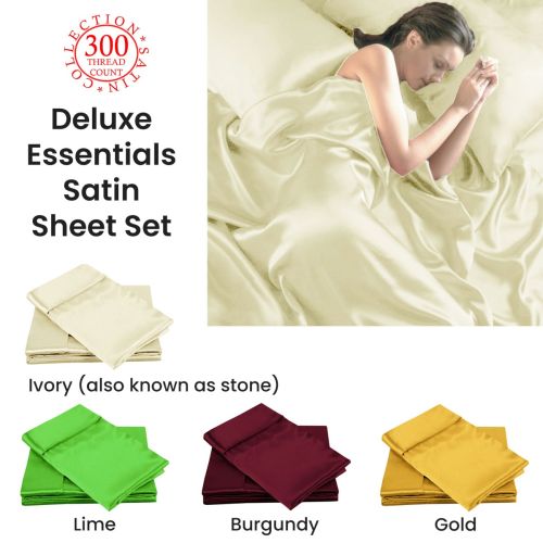 300TC Deluxe Essentials Satin Sheet Set by Big Sleep Range 2