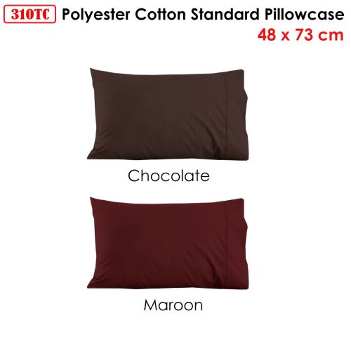 310TC Polyester Cotton Standard Pillowcase 48 x 73 cm