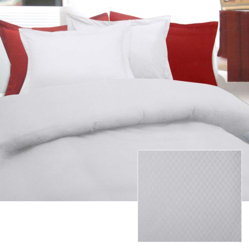 375TC Microcheck White Cotton Quilt Cover Set King by Hotel Living