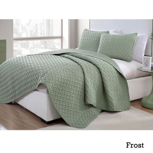 3 Piece Chic Embossed Comforter Set Frost by Ramesses