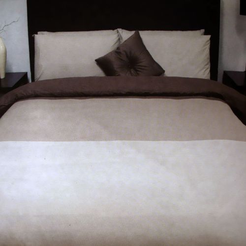 Chocolate 3 Tone Quilt Cover Set + Fitted Sheet by Essentially Home Living