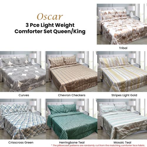 3 Pce Light Weight Microfiber Comforter Set Oscar Queen/King by Hotel Living