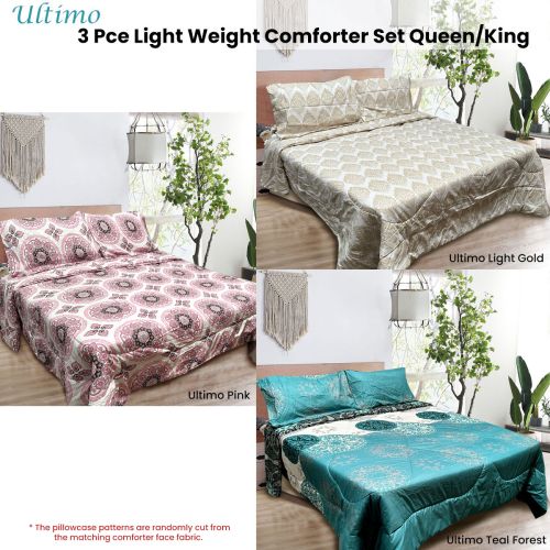 3 Pce Light Weight Microfiber Comforter Set Ultimo Queen/King by Hotel Living