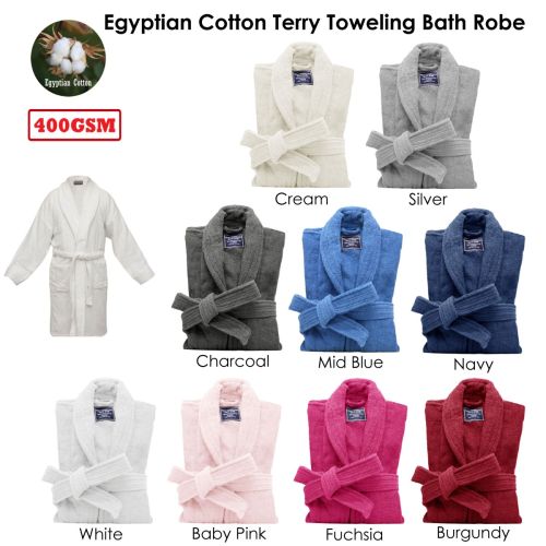 400gsm Egyptian Cotton Terry Toweling Bath Robe