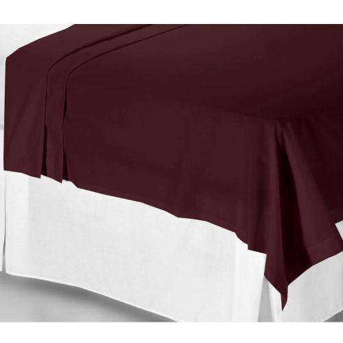400TC 100% Pima Cotton Flat Sheet Burgundy Double by Grand Aterlier