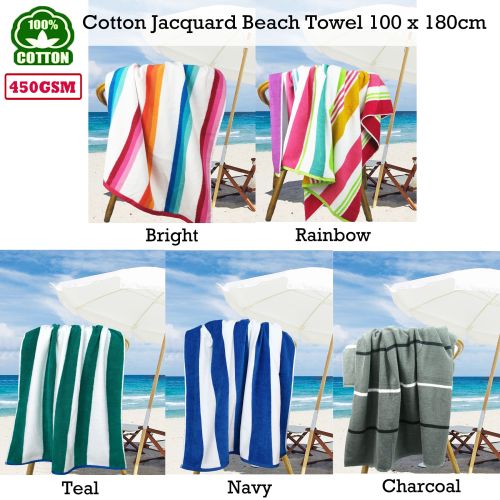 450gsm Cotton Jacquard Beach Towel 100 x 180 cm by Ramesses
