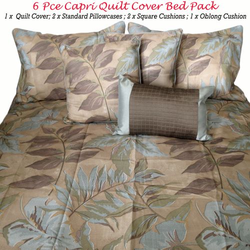 6 Pce Capri Quilt Cover Bed Pack Queen