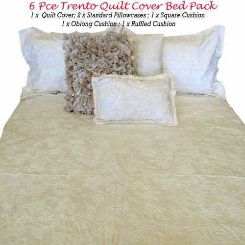 6 Pce Trento Quilt Cover Bed Pack