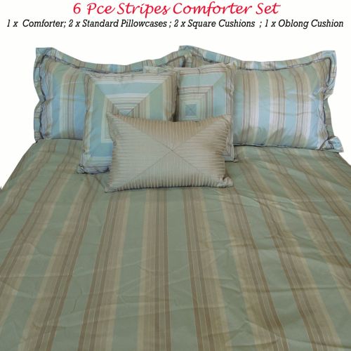 6 Pce Stripes Comforter Set Queen