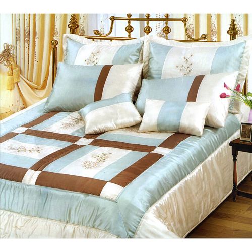 7 Pce Ice Blue Comforter Set King by Kingdom